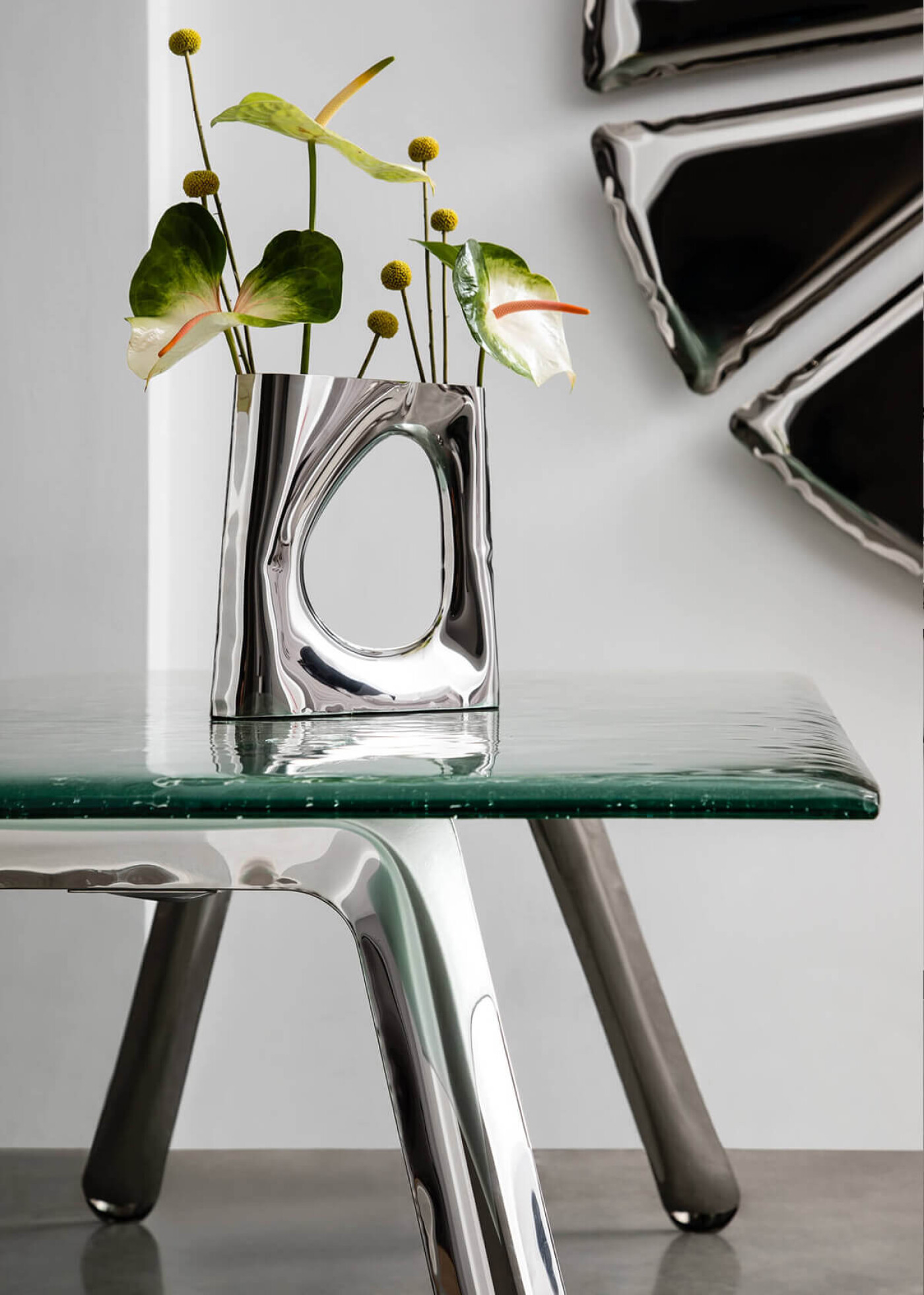 Nogi Table Glass Inox