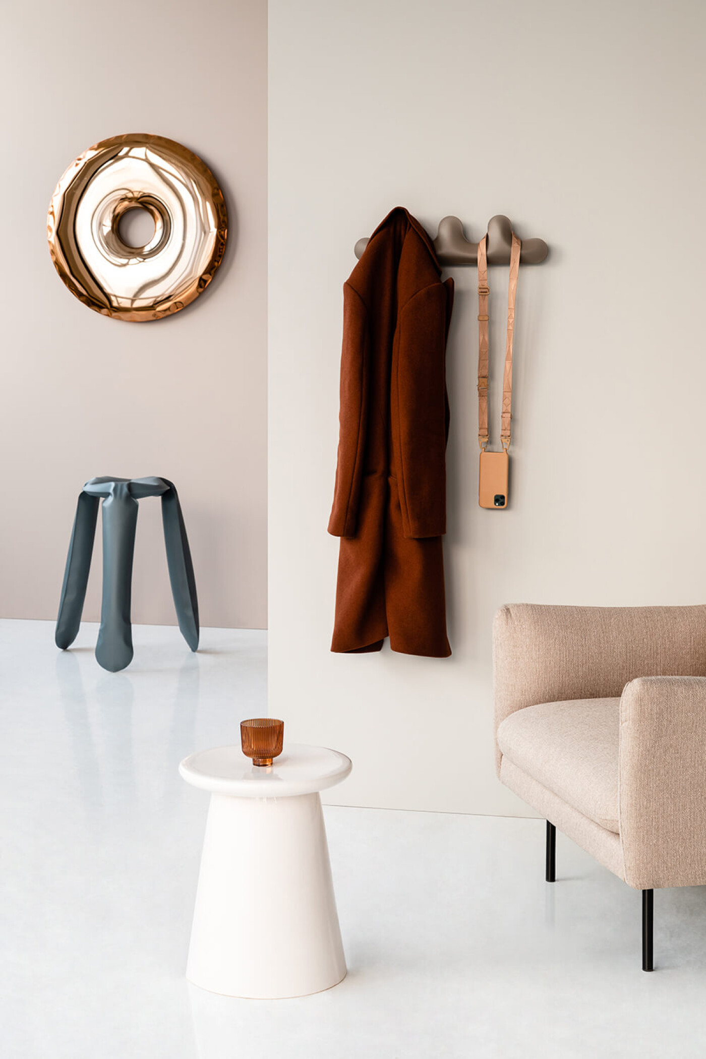 Rondo mirror, colour: rose gold