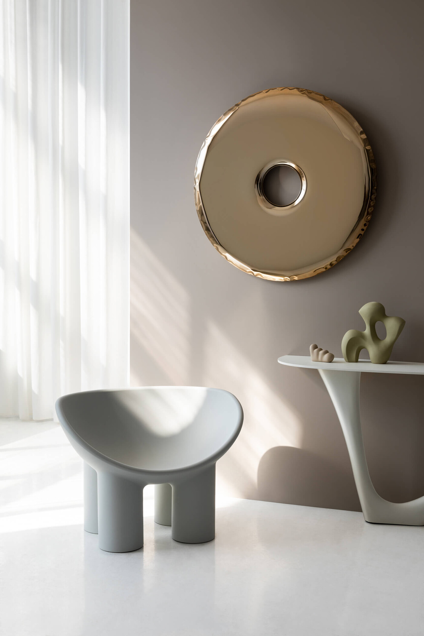 Rondo mirror, colour: classic gold