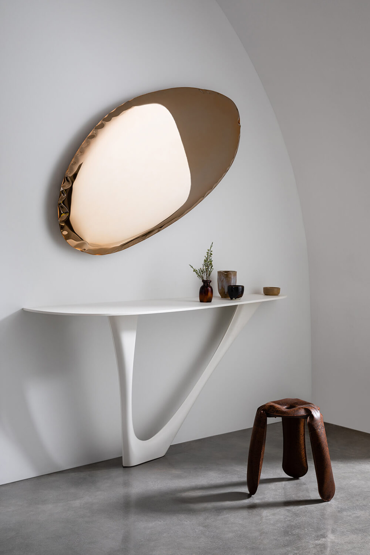 Tafla O mirror, colour: rose gold
