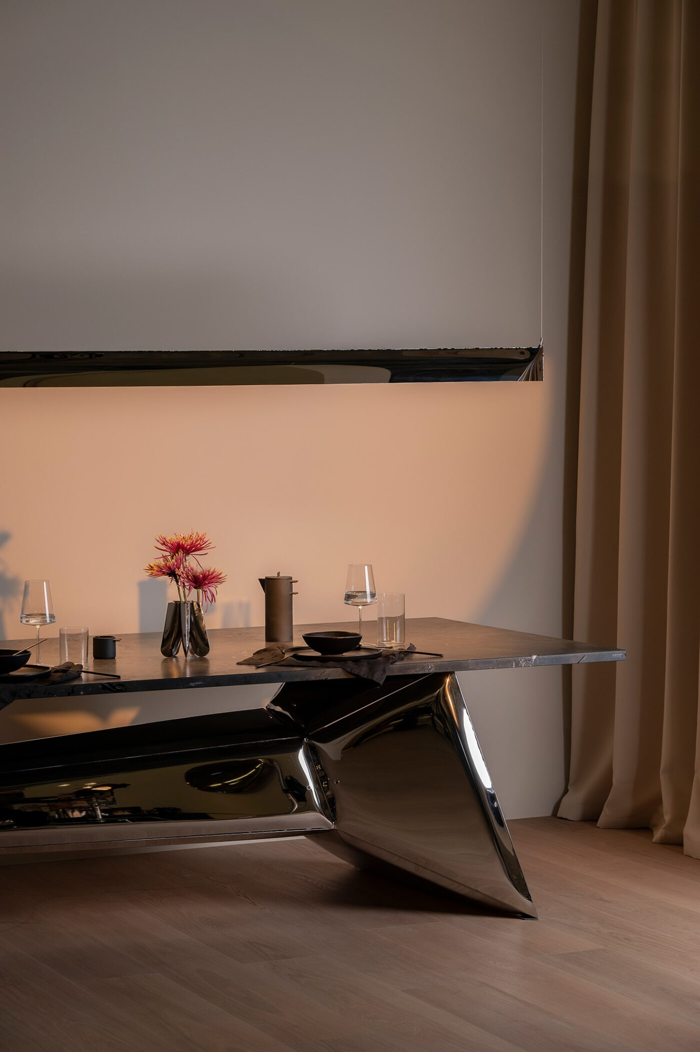 Zieta's crystal table and blade lamp