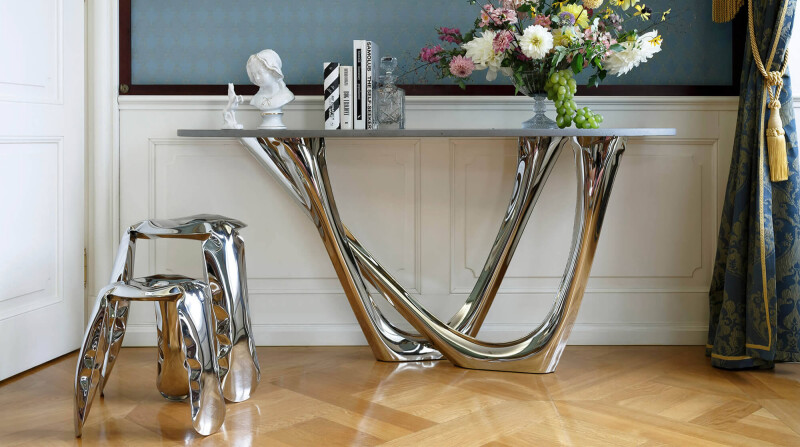 Zieta's g-console and inox plopps
