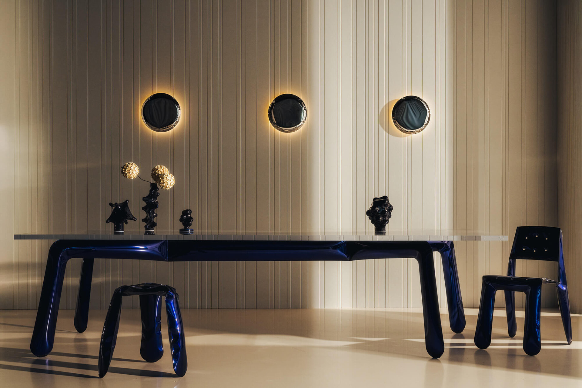 Photo: Szymon Jędrzejewski, Light: Alex Iwański, production: Julia Leus  zieta chippensteel table in true blue