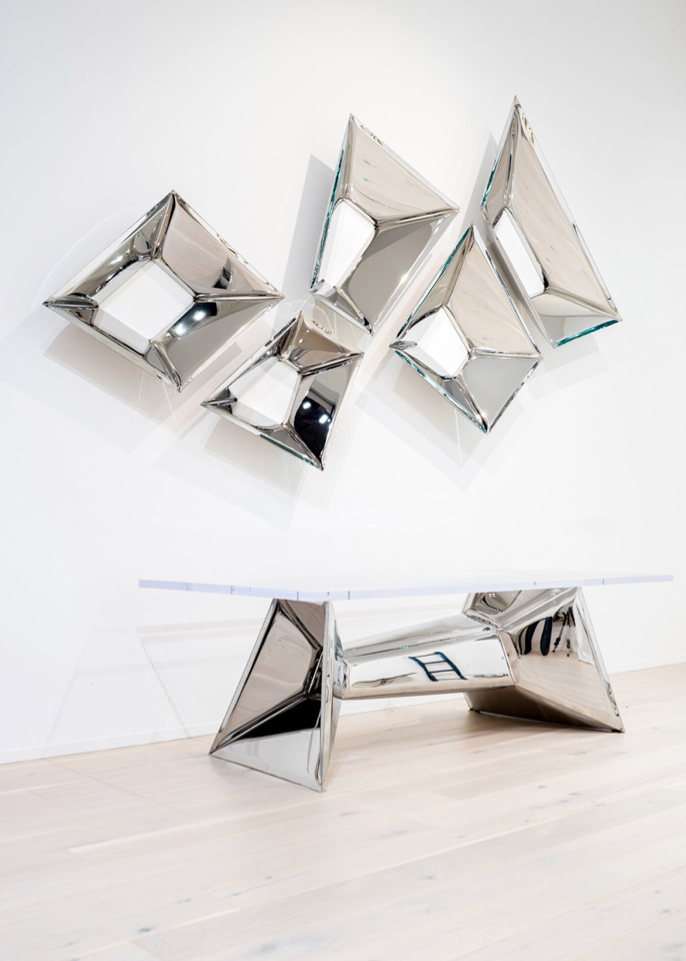 Crystals Mirrors 5 Set Inox Polishe