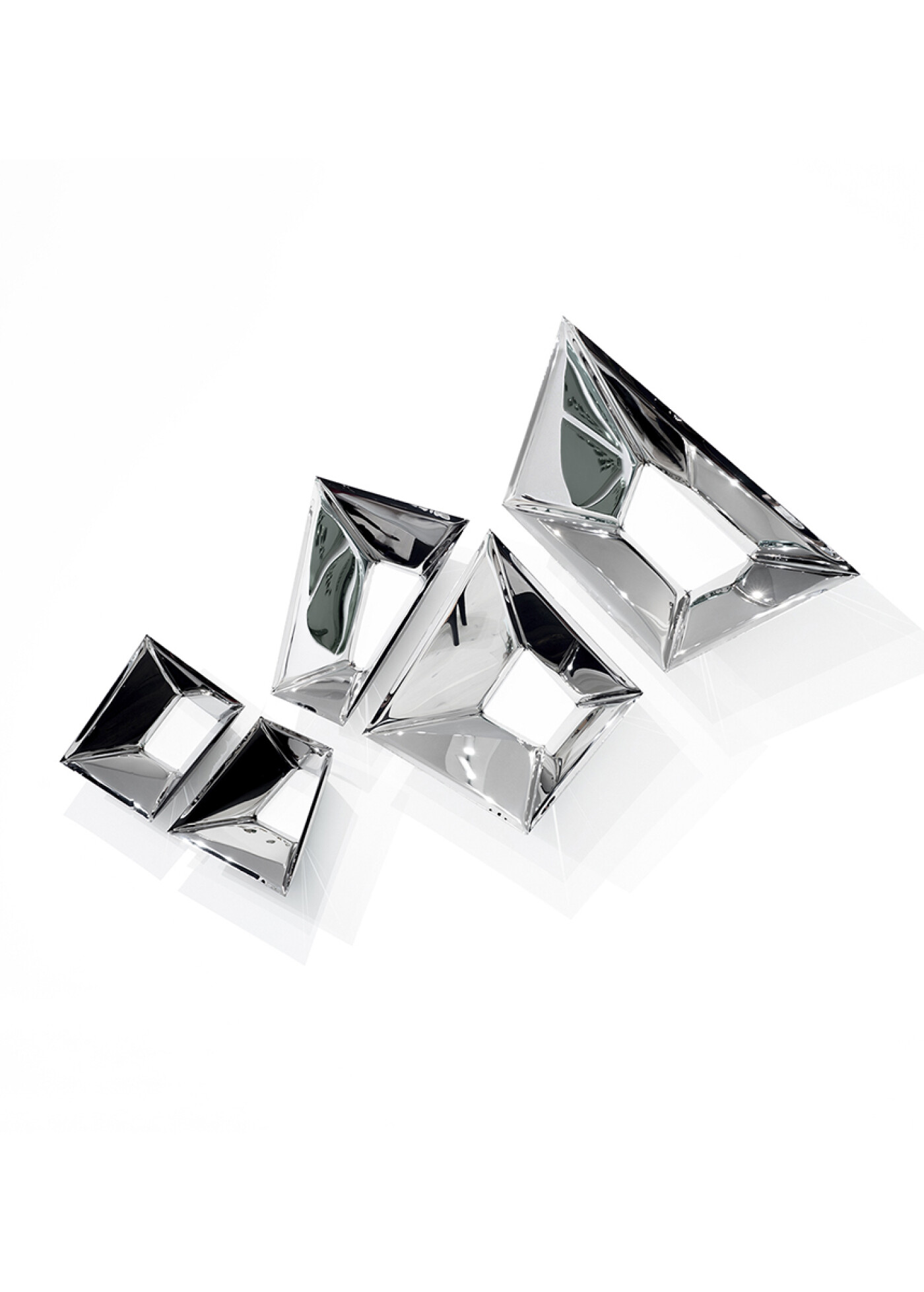 Crystals Mirrors 5 Set Inox Polishe
