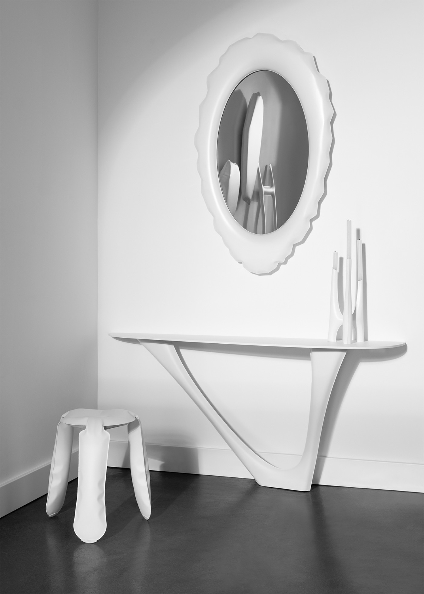G-Console Mono Left Steel White Mat