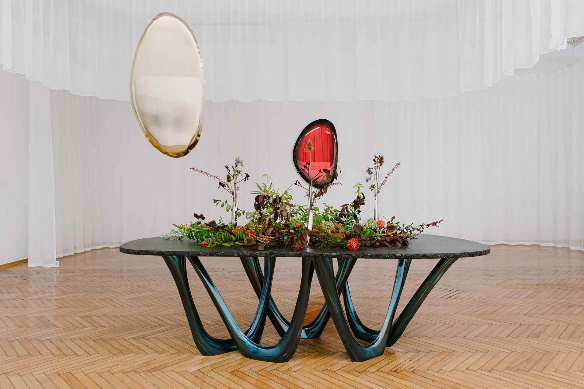 LEYKI SET TAFLA O MIRRORS AND G TABLE MADE OF STEEL