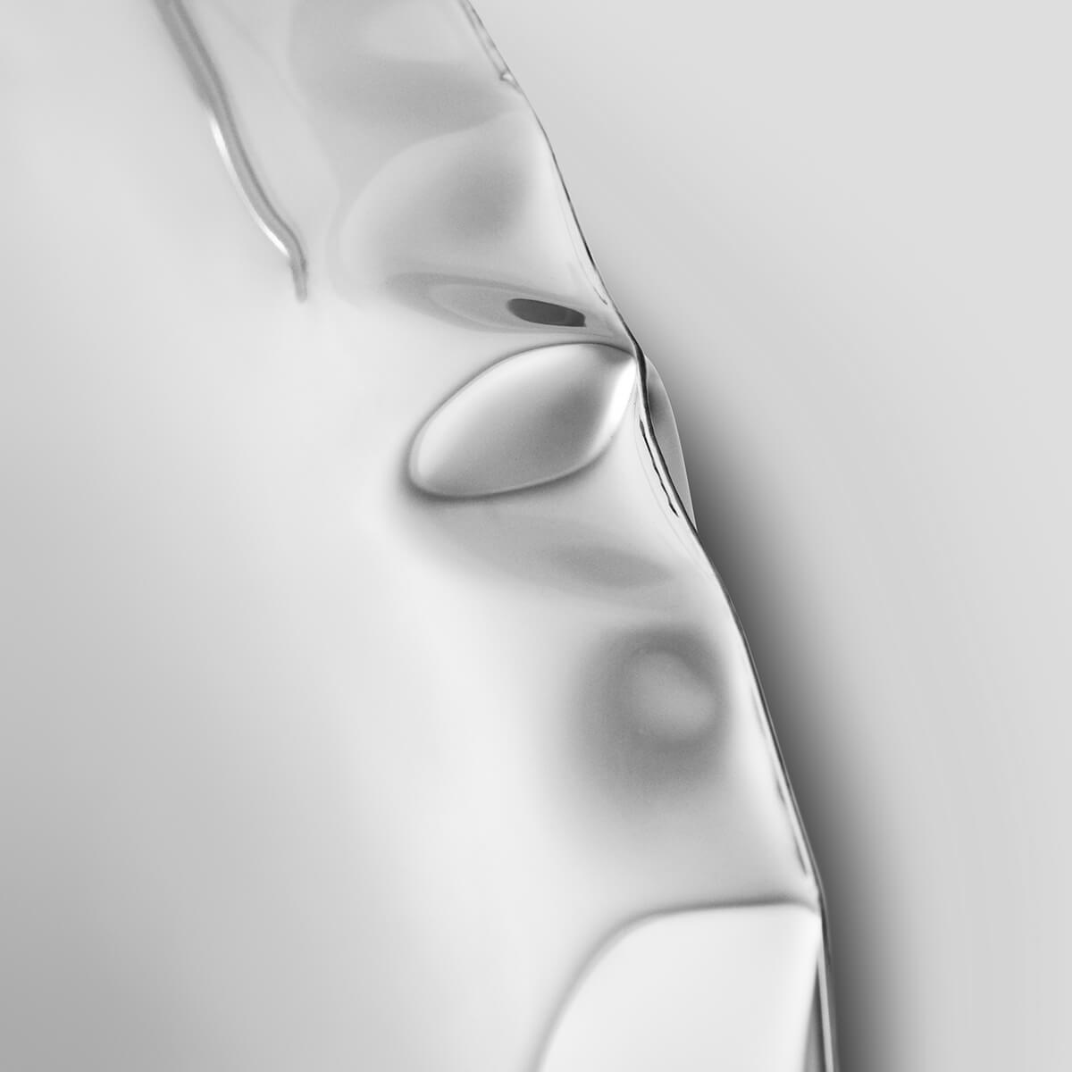details of round shaped steel mirror